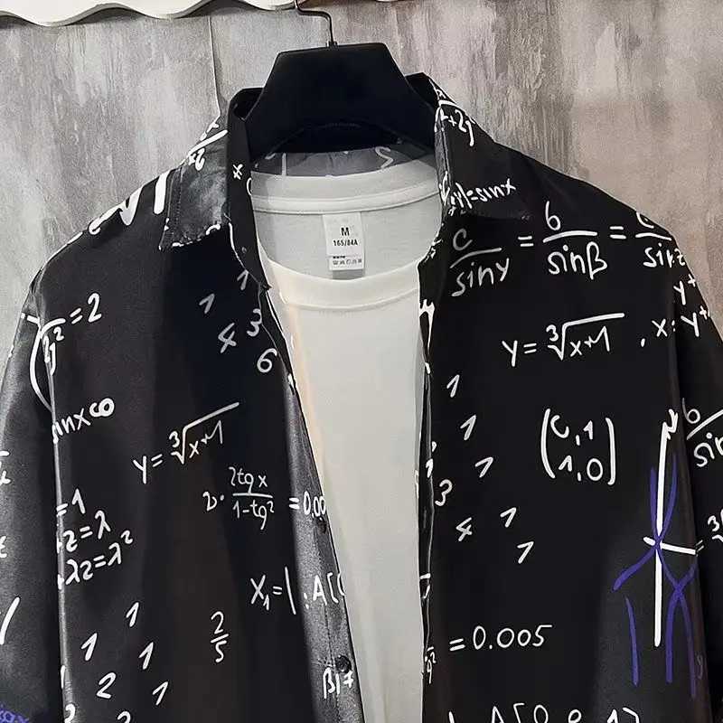 Spring Autumn New Turn-down Collar Long Sleeve Shirt Man High Street Button Cardigan Japanese Style Loose Casual Tops M260309