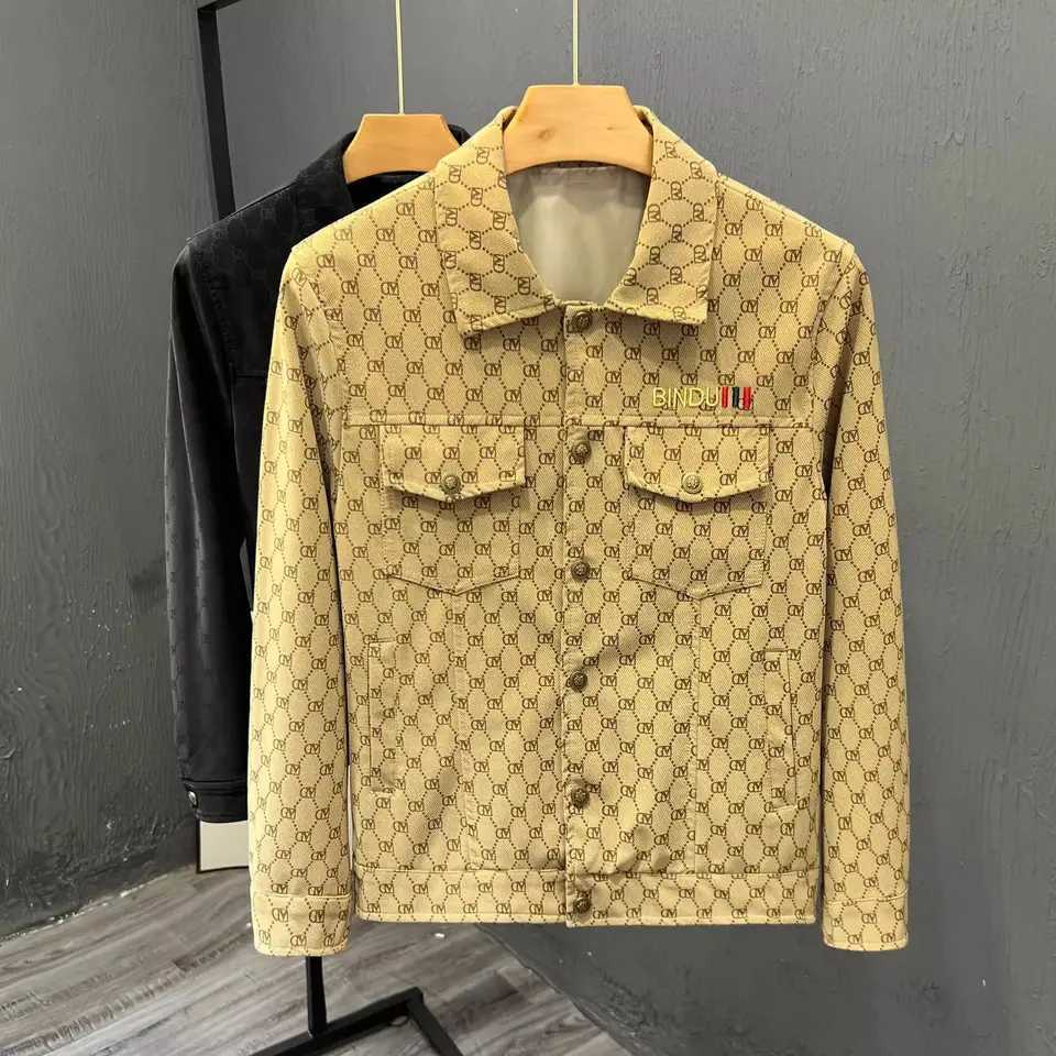 New mens lapel jacket spring and autumn versatile trendy brand casual long-sleeved jacket fashion ruffian handsome clothes M260309