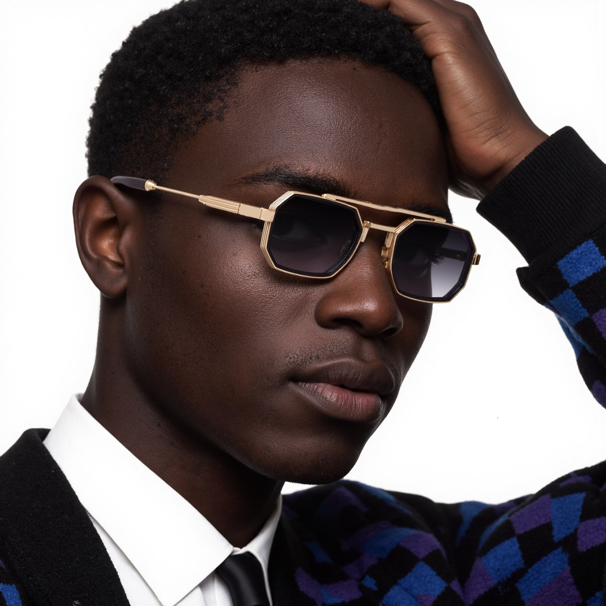 Vintage Designer Sunglasses For Men Women Large Square Frame Classic Retro UV400 Polarized Sun Glasses Fashion Eyewear For Driving Beach