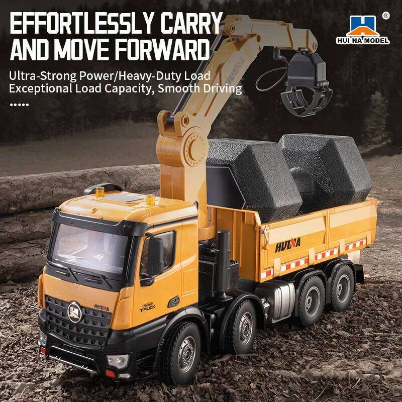 1538 26-Channel 1:14 Alloy Semi-Alloy Remote Control Vehicle Grab Wood Dump Truck C260306