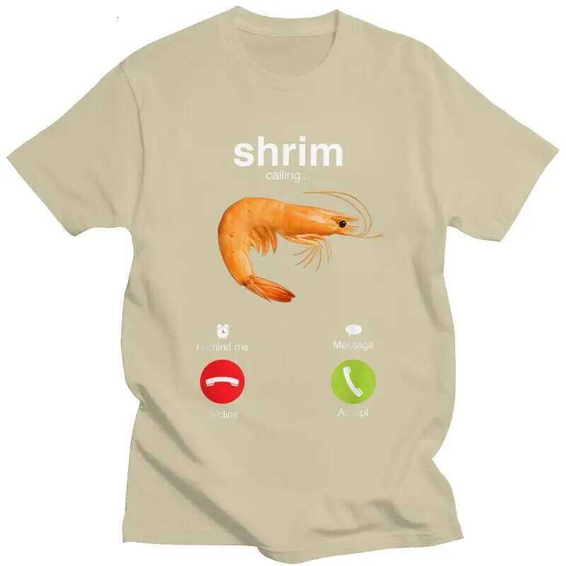 Shrim Is Calling Short-Sleeve Funny Shrimp Meme T-shirt Streetwear Tee Tops for Tshirt Women T Shirt XJ260306