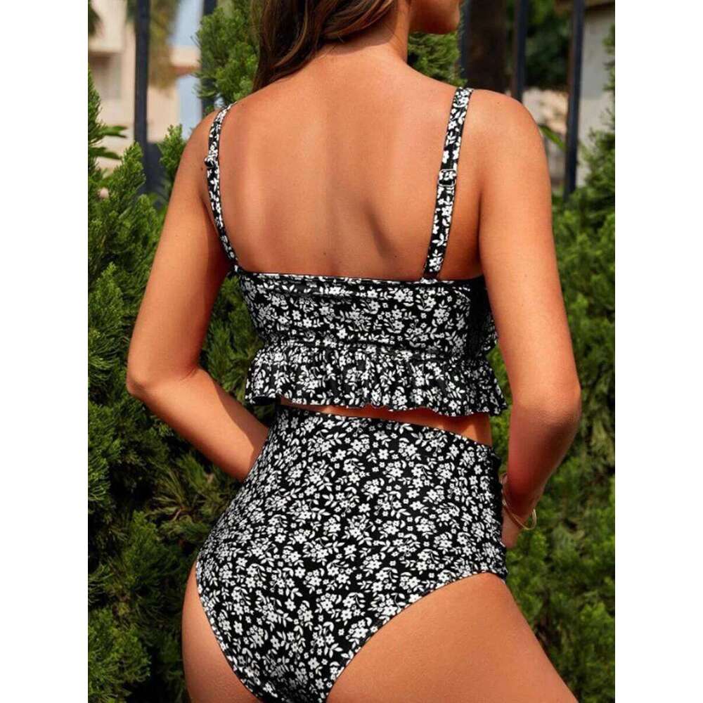 2025 High Waist Bikini Ruffle Pregnant Swimsuit Women Two Pieces Swimwear Female Bathers Bathing Swimming Swim Suit Beachwear XJ260206