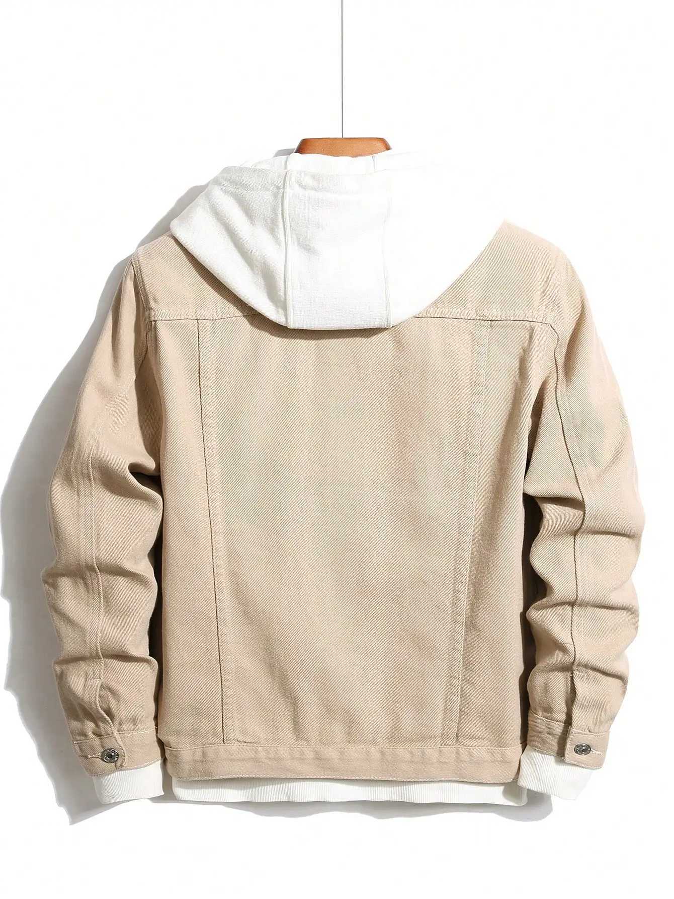 ens denim jacket for spring and autumn Khaki simple coat For daily casual wear with a street - casual and trendy style M260309