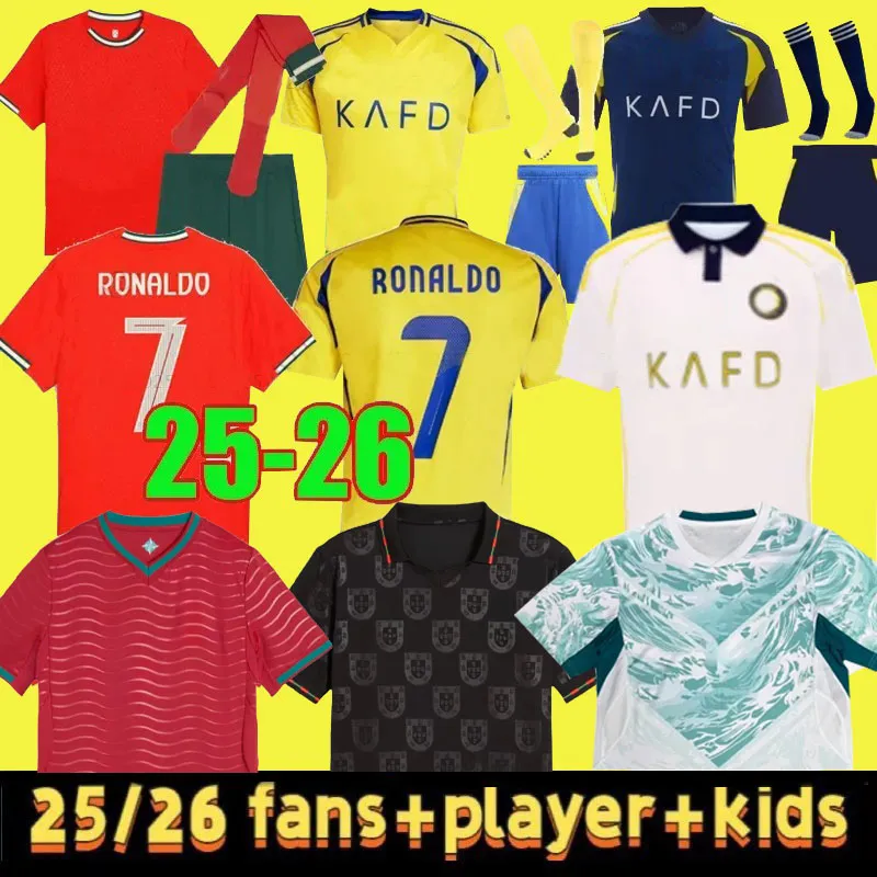 25 26 Saudi pro leagues ronaldo football shirts Al Nassr FC Soccer Jerseys B.FERNANDES JOAO FeLIX MANE 2025 Riyadh Men kit Portugal Child Shirt Kits Player