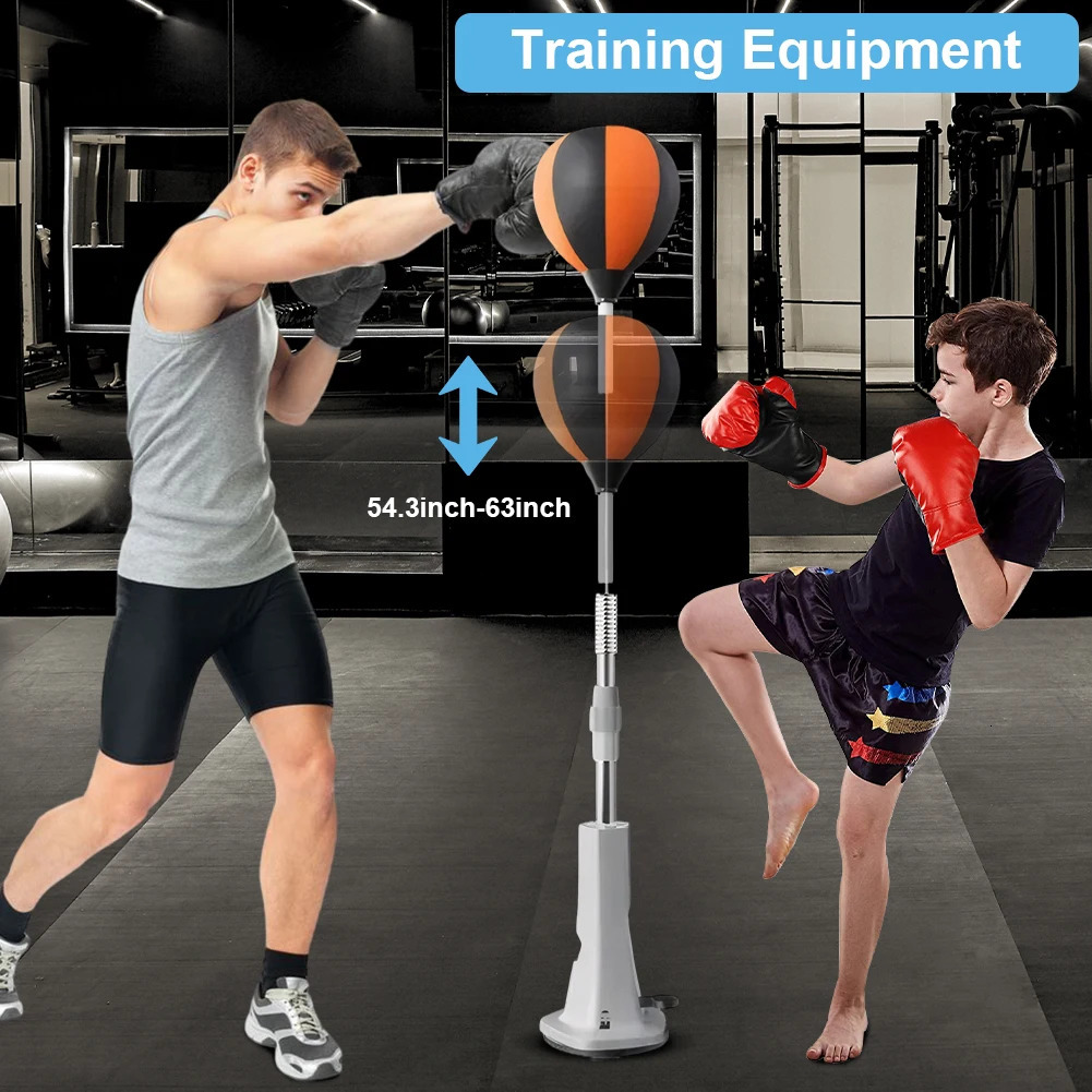 Punching Bag with Stand Boxing Height Adjustable Reflex Ball Set for Training Stress Relief Fitness 260228