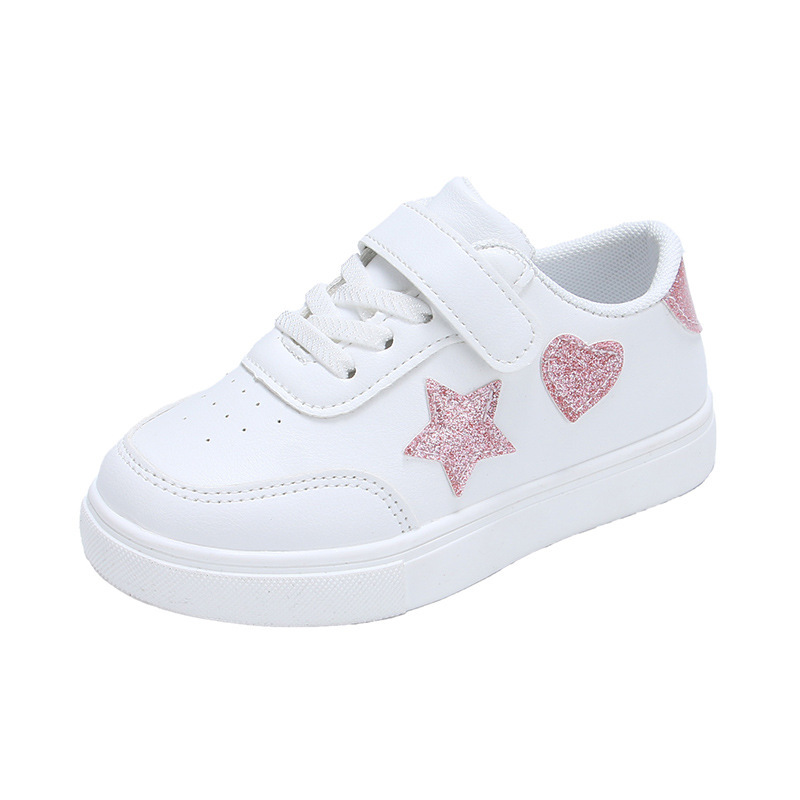 Free Shipping Kids Sneakers, Girls Shoes, White Sneakers, Board Shoes Children Fashion Walking Shoes Size 22-30
