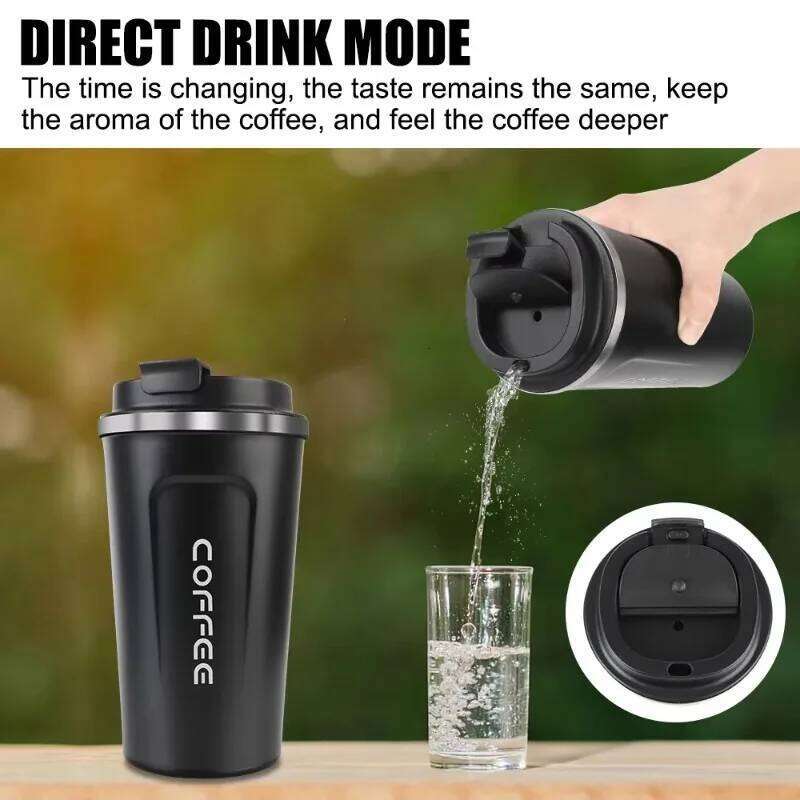 Insulated Coffee Cup Car Stainless Steel Travel Mug Leak Proof Lid Portable Vacuum Keeps Drink Hot Cold for Hours Commuting 26W0309