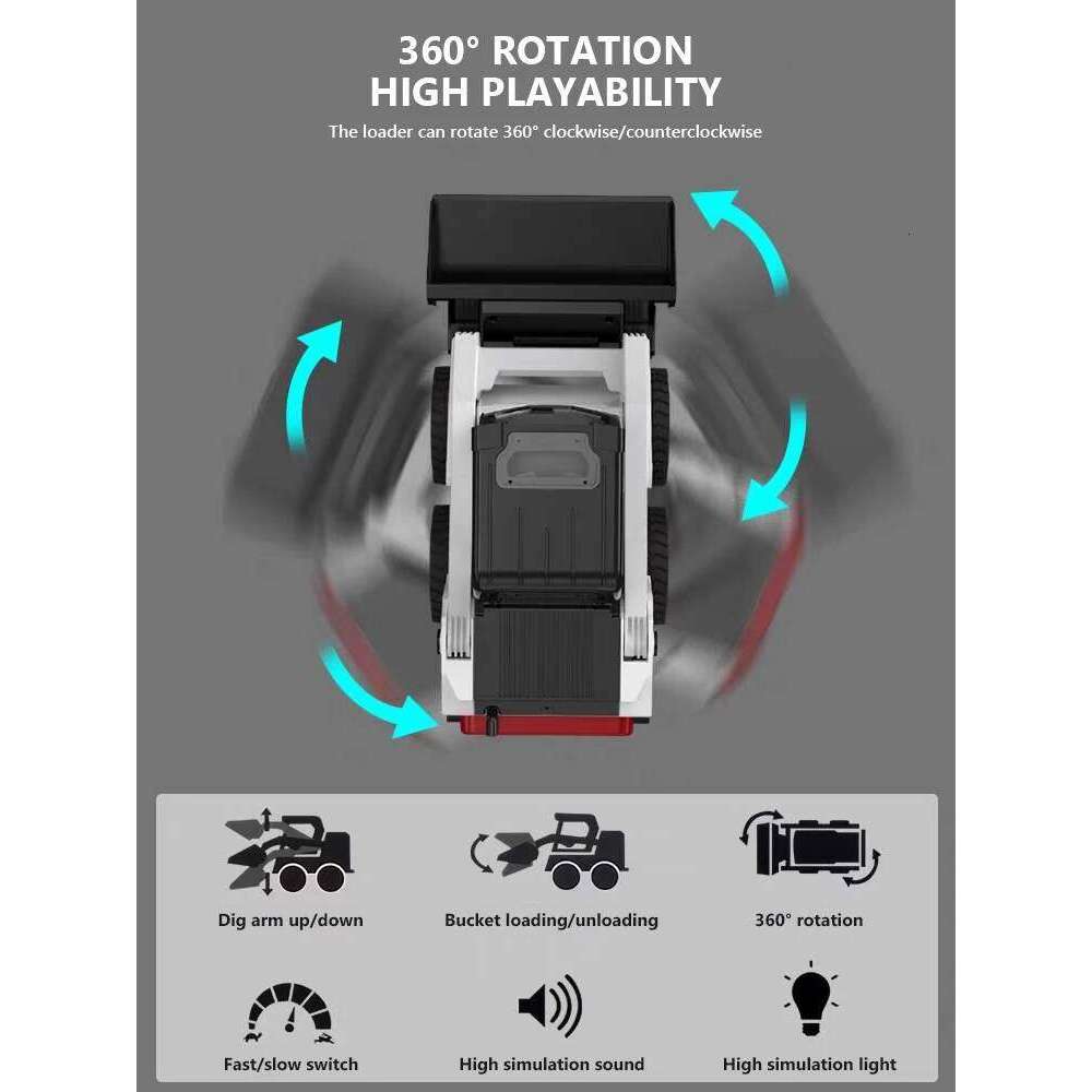 Double E E594 1:14 Remote Control Slip Loader Toy Car RC Truck Engineering Vehicle Skid Steer Excavators Toys for Boys Gifts C260306