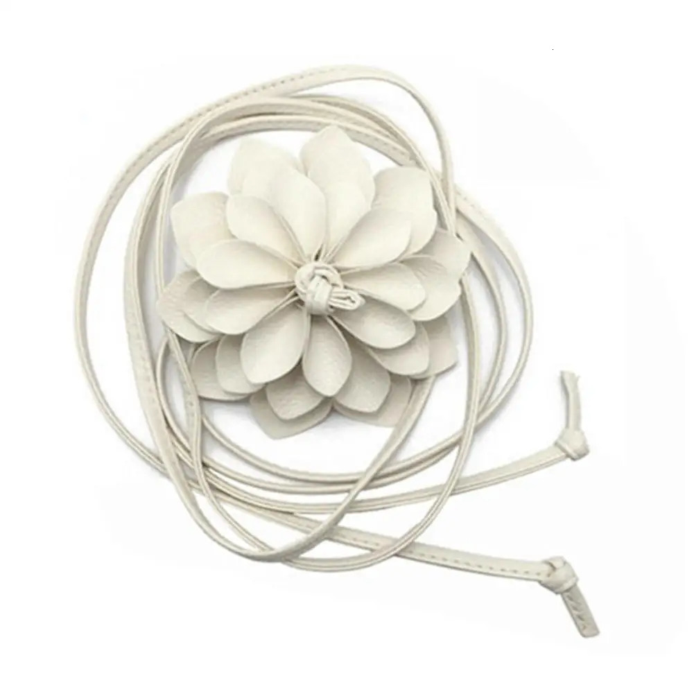 Casual Knotted Waist Chain For Dresses Lady Thin Belt Long Tassel Braid Waistband Elegant Handmade Big Flower Decorative 260309