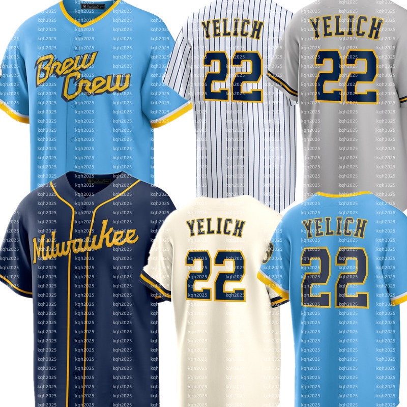 custom Brewers Baseball Jersey Christian Yelich William Contreras Jackson Chourio Sal Frelick Brice Turang Luis Rengifo Joey Ortiz Brandon Woodruff Andrew Vaughn
