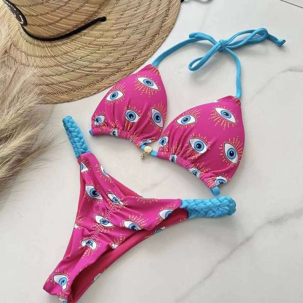 2024 Women Bikini suit Sexy Strap Printed Swimsuit XJ260206