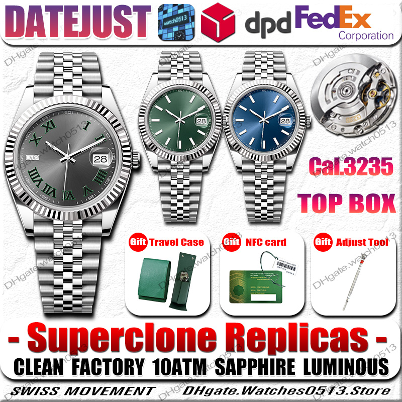 Clean Factory Luxury Watches Men Designer Watches 41MM 3235 Automatic Movement 904L Stainless Steel Sapphire Luminous Waterproof With NFC Card With Travel pouch
