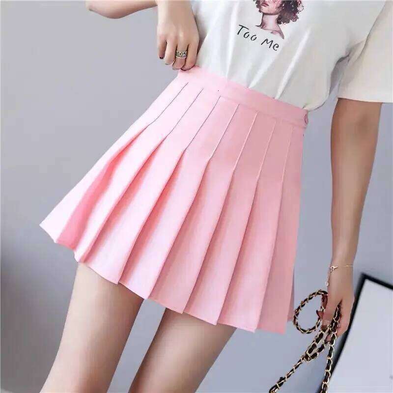 New pleated skirt for 2025 Womens Mini Skirts Japanese School High Waist Kawaii Cute grey Plaid Skirt Uniform Harajuku Jupe XJ260309