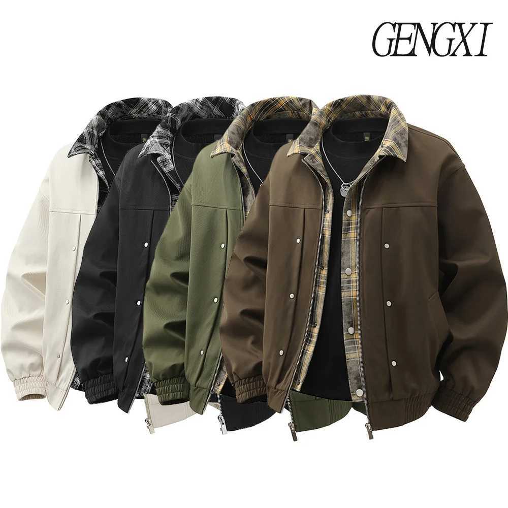 Fall New Arrival Fake Two-Piece Lapel Jacket High-Street Vintage Deconstructed Design Windbreaker Casual Fashion Mens Wear M260309