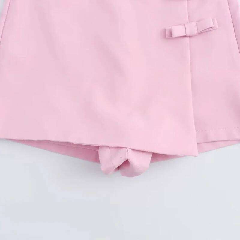 HXAO Women's Spring Mini 2025 Summer White Pink Bow Short Fashion Casual Elegant Party Mid Waist Y2k Skirts XJ260309