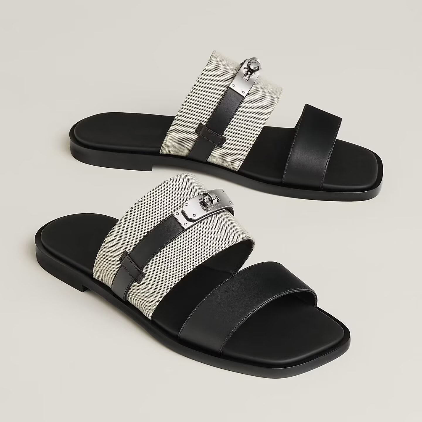 Top Luxury Wear Men Made Sandals Flats Jackson Goatskin Leather Black Brown Grey Izmir Beach Slippers Comfort Slide Slip On Flip Flop EU38-47