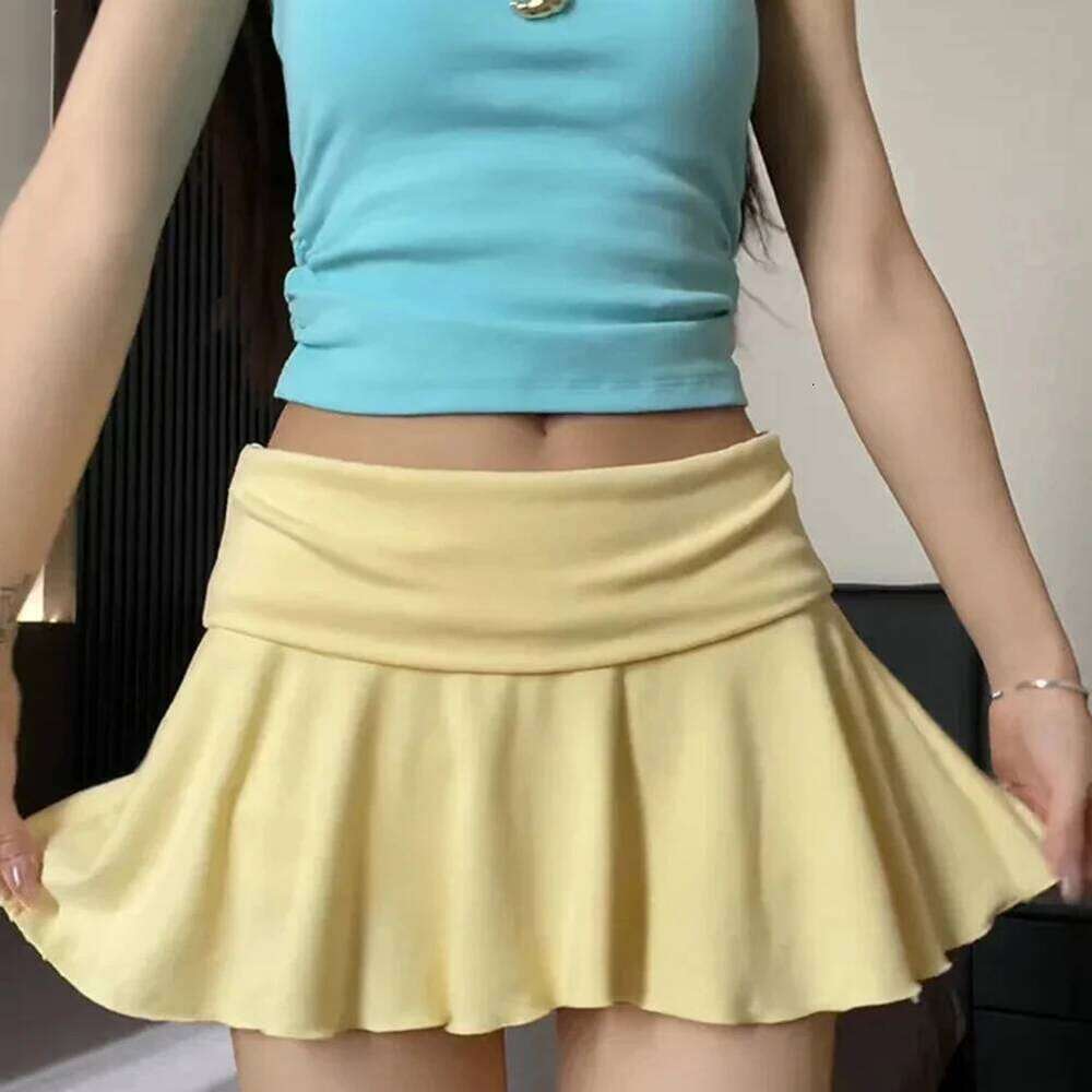 Waist-Flipping Ruched Skirts Prevent Exposure Golf Sports Women Dress Elasticity Athletic Short High Waist Skirt XJ260309