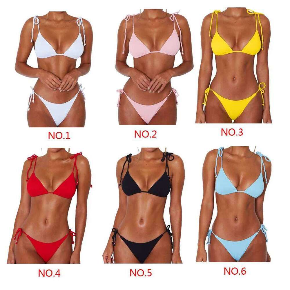 2pcs/set Bikini Breathable Swimwear Swimming Suit Beach Wear Black XJ260206