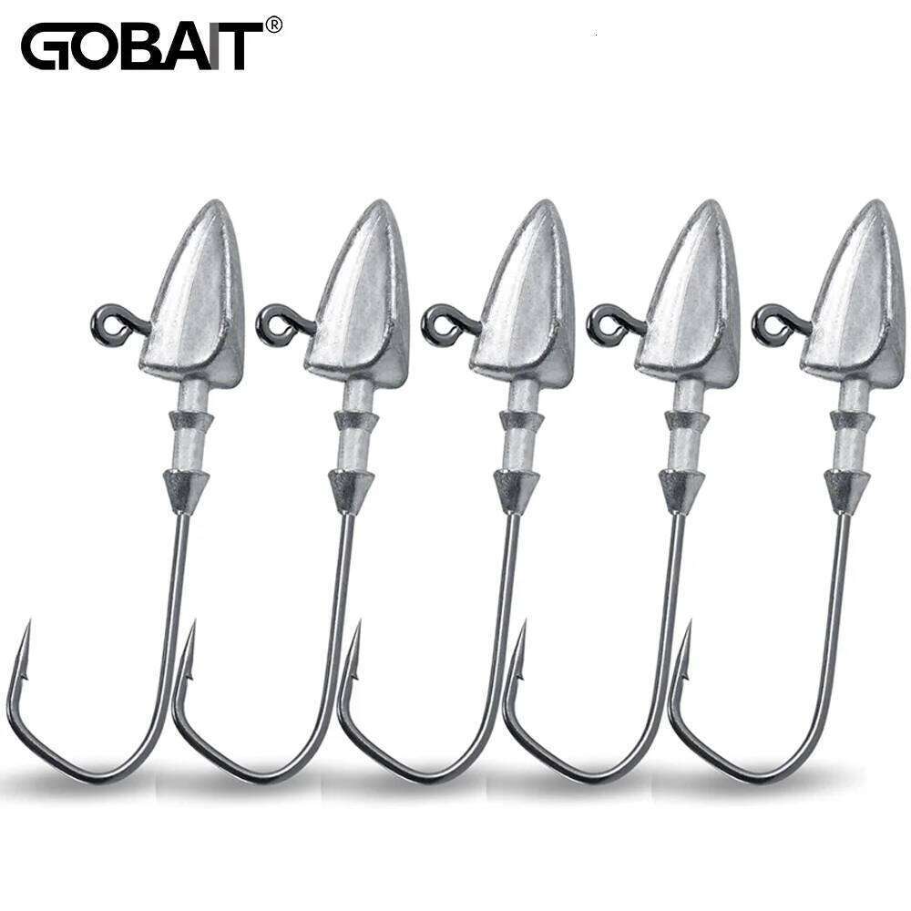5pcs Metal Jig Head Hook 3.5g 10g 21g 35g Weight Crank Sharp Fishhook Gear Sinker Pesca Set Soft Lure Texas Rig Fishing Tackle S260305