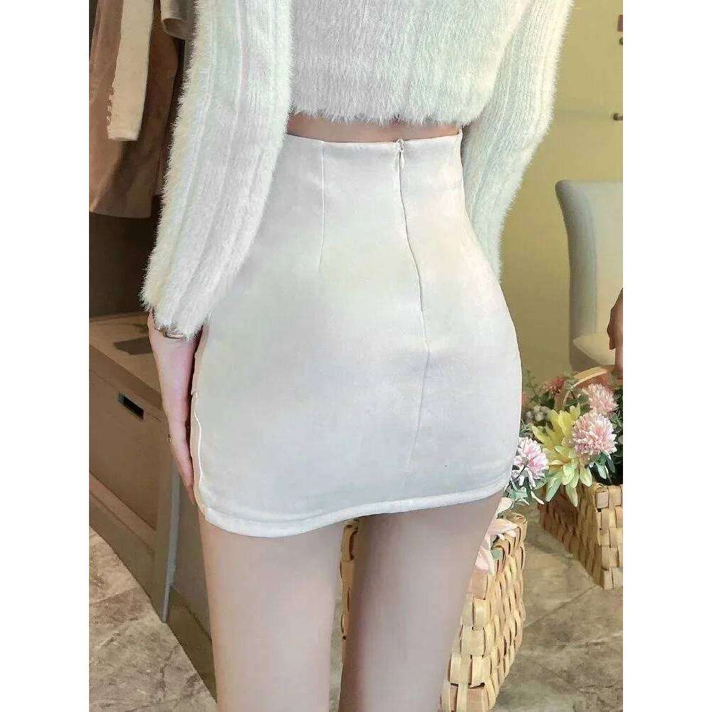 Irregular Pleated Hip New Half Length Anti Slip Faldas Fashion Korean Style Clothes for Women Skirts XJ260309