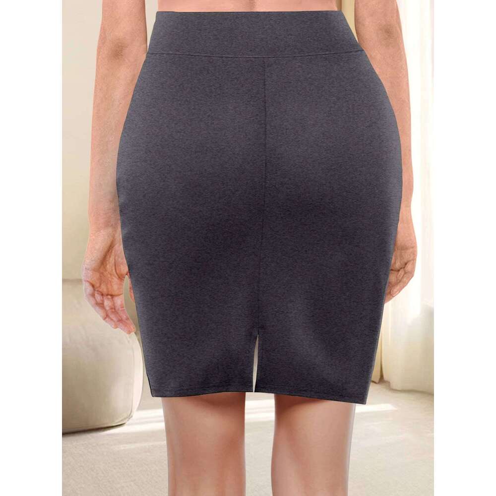 High-Waisted Tight Fit Mini Skirt - Stretchy Soft Fabric, Slim Bodycon Silhouette, Timeless Solid Colors XJ260309