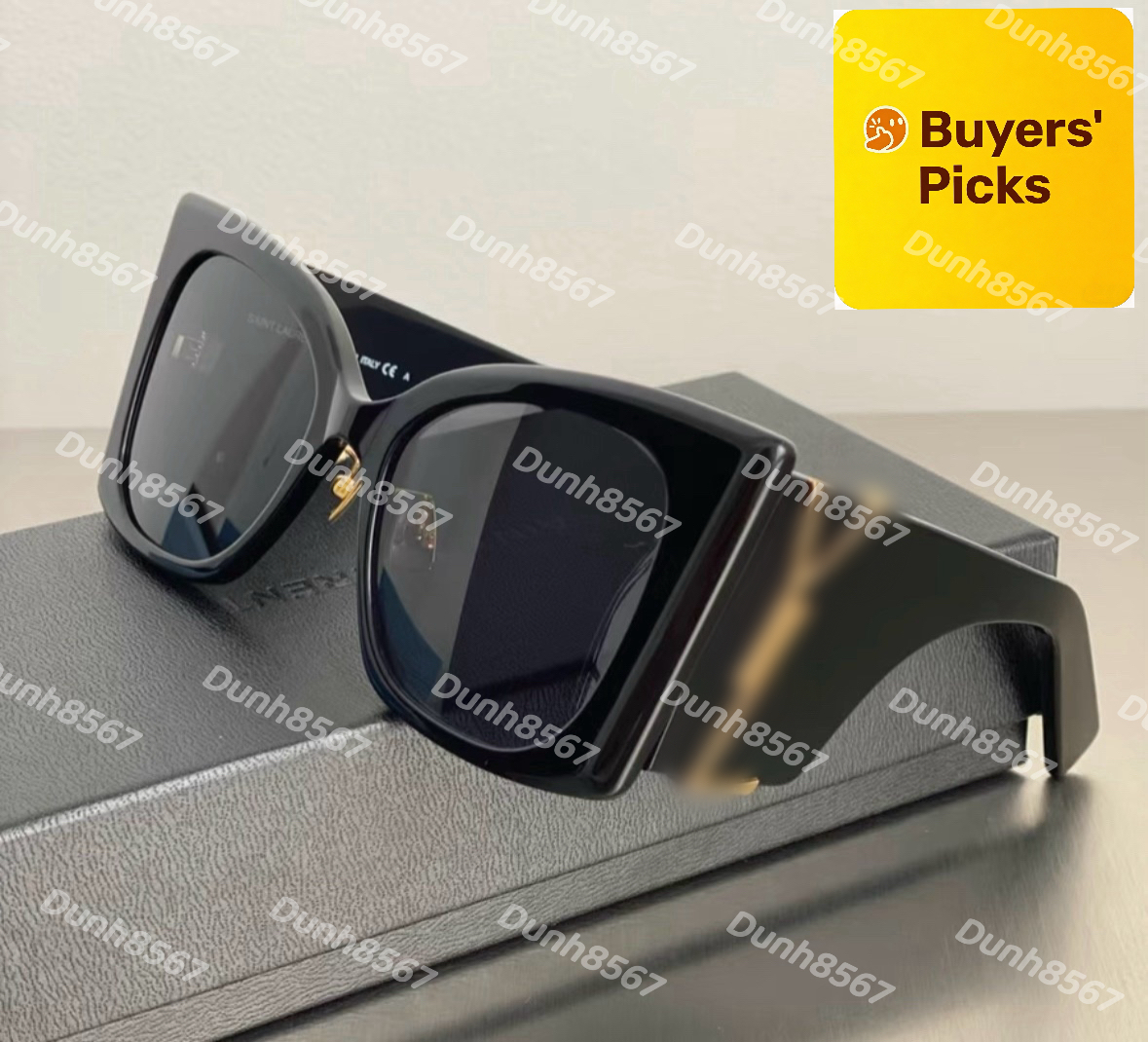 Designer Laurent sunglasses gold letters fashion glasses retro women's sunglasses classic men's sunglasses UV400 polarized yslly glass lenses