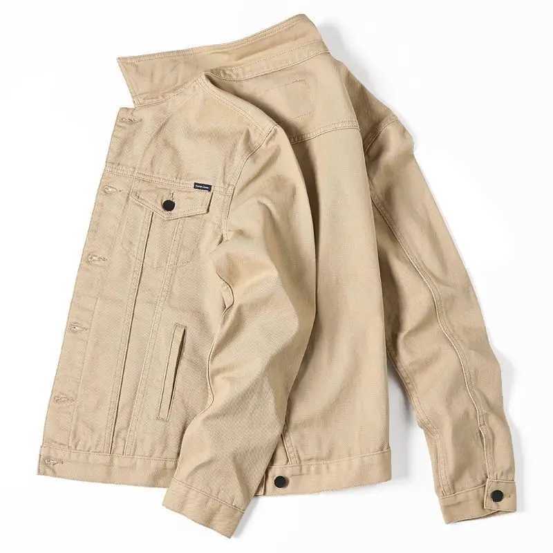 Casual Denim Coat Mens and Womens Spring and Autumn Models Mens Clothing 2024 New Simple White Lapel Jacket Trendy Top M260309