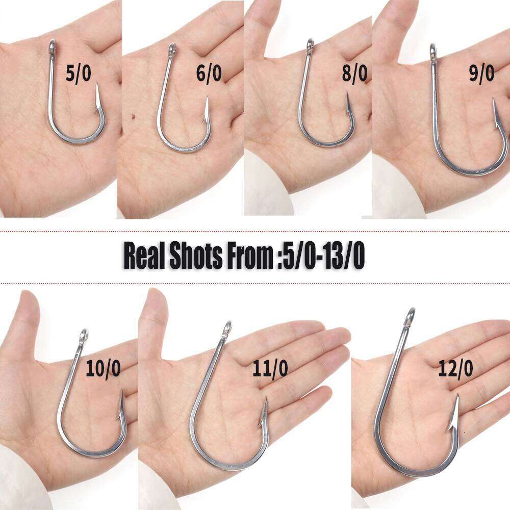 WIFREO 5/0-13/0 Stainless Steel Saltwater Hook Big Game Jigging Tuna Shark Fishing Bait Heavy Duty Fishhooks 7691 S260305