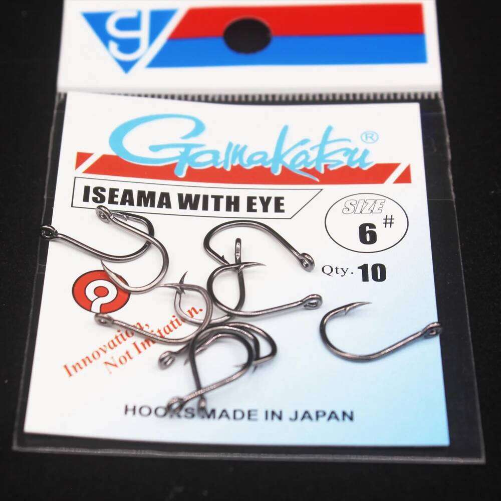 Gamakatsu 10pcs/lot Iseama 1/0#-14# Hooks Carp Hook High Carbon Steel Sea Fishinhook Fly Fishing Accessories Tackle S260305