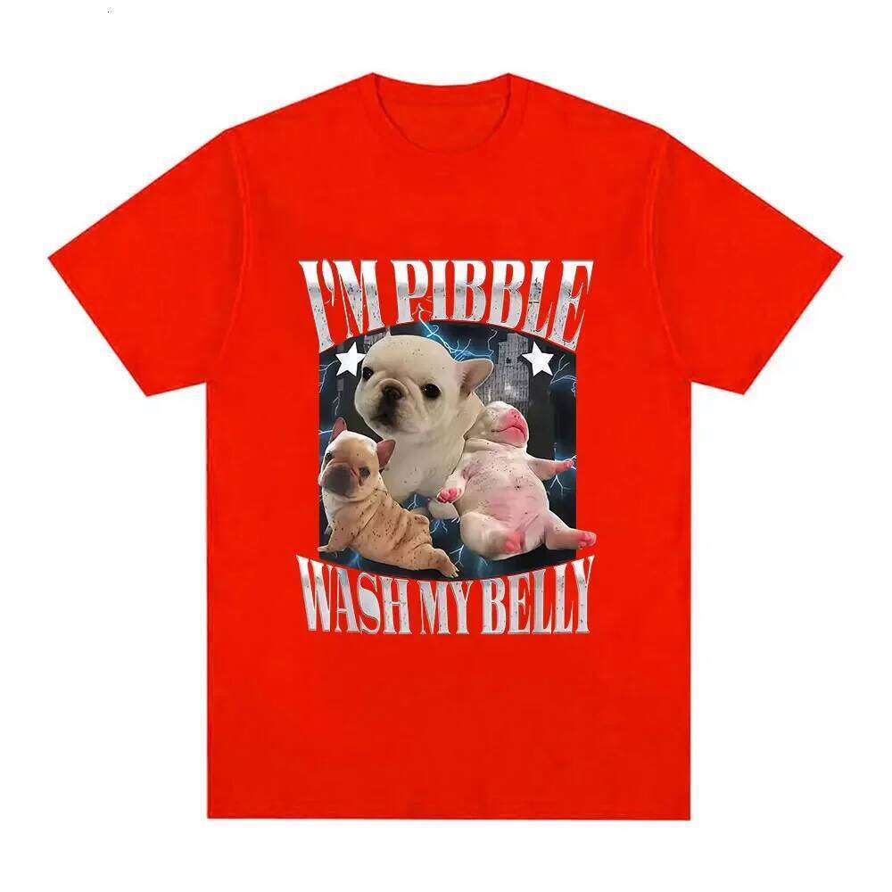 Funny Pibble Wash My Belly Dog Meme Printed T Shirt Women Vintage Fashion T-Shirts Short Sleeve Daily Wear Casual Clothing XJ260306
