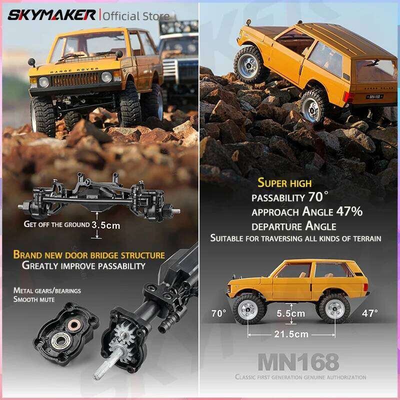 MN Model Car Mn168 1/12 Full Scale RTR 2.4G 4WD 280 Motor Proportional Off-Road Remote Control RC Truck Kids Toys Metal Parts C260306
