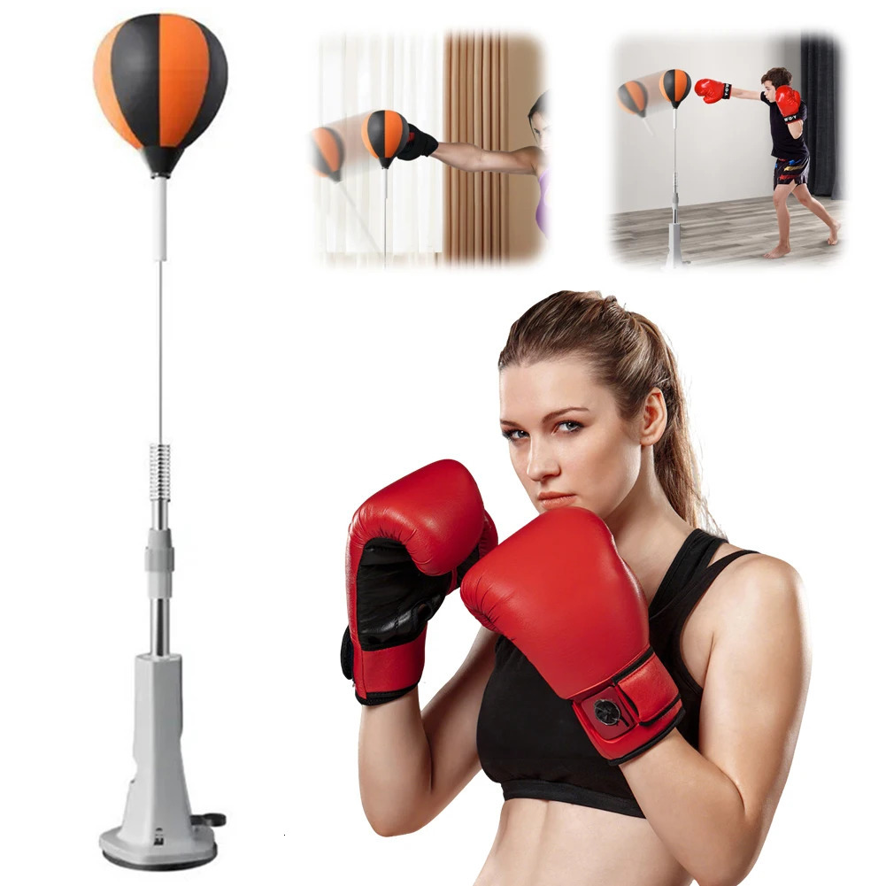 Punching Bag with Stand Boxing Height Adjustable Reflex Ball Set for Training Stress Relief Fitness 260228