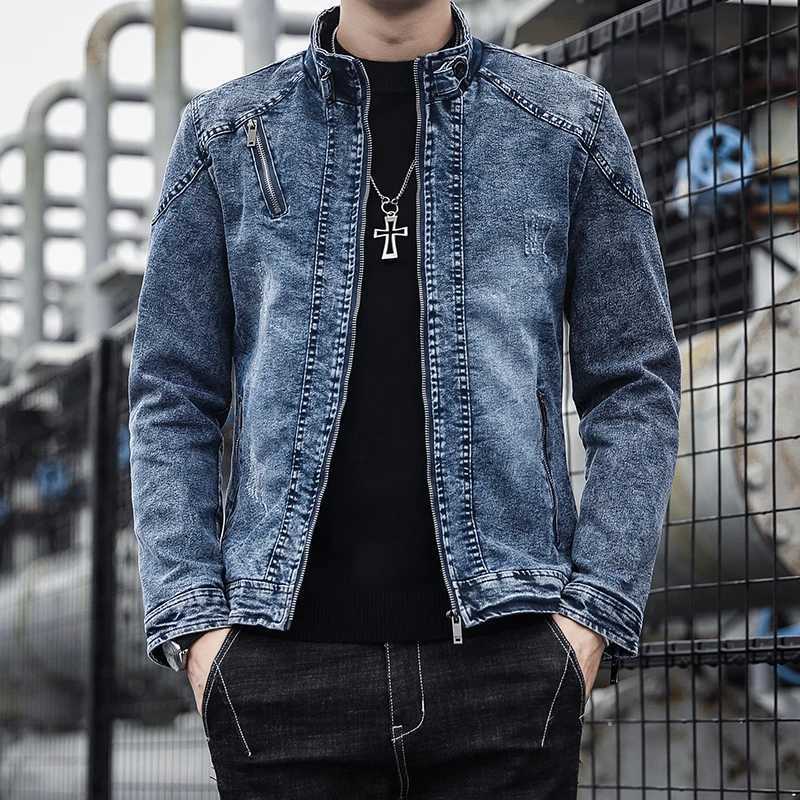 Men Denim Jackets Male Autumn and Winter Retro Denim Jacket Mens Trend Fashion Korean Version Slim Fit Jacket M260309