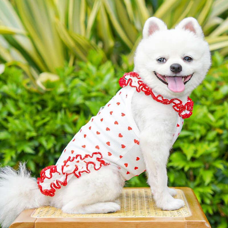 Famous brand Summer pet dog cat clothing floral princess dress thin and breathable wholesale cross border with rolled edges pupakaIK