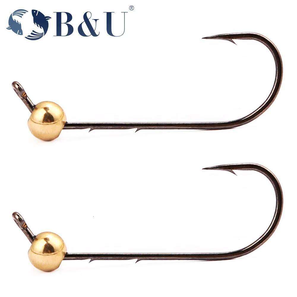 B&U 5pcs Micro Hooks Set 0.5g-4g Copper Head Mini Crank Jig Fishhook for Soft Worm Lure Fishing Accessories S260305 177