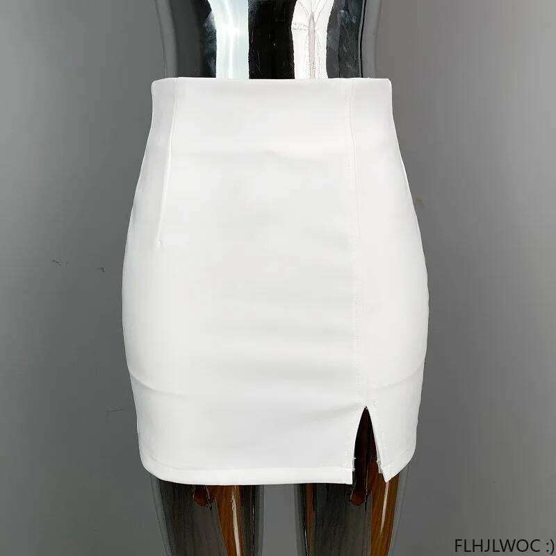 Mini Skirts South Korea Chic Fashion Sexy High Waisted Buttocks Wrapped Slit Short Feminine Vestidos Bodycon Bandage Skirt XJ260309