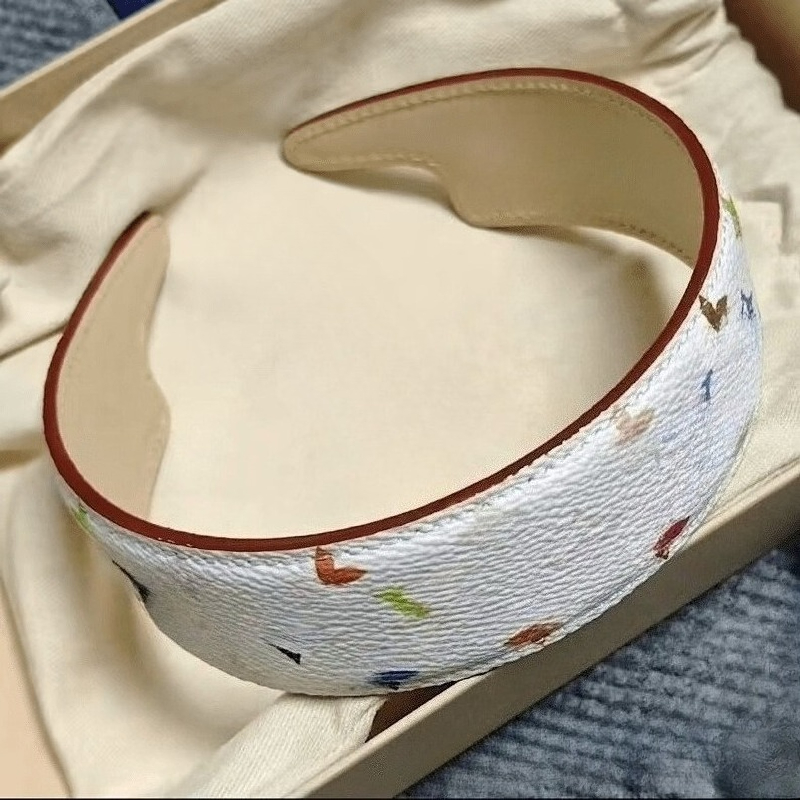 Designer Top Quality Hair Hoop Genuine Cowhide Leather Headbands Brown Classic Floral Hair Sticks Ladies Luxury Hair Accessories Letter Classic Printed Headband