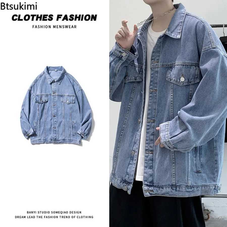 New Mens Vintage Denim Jackets Spring Autumn Handsome Loose Casual Workwear Jacket Fashion High Street Classic Jean Coats Male M260309