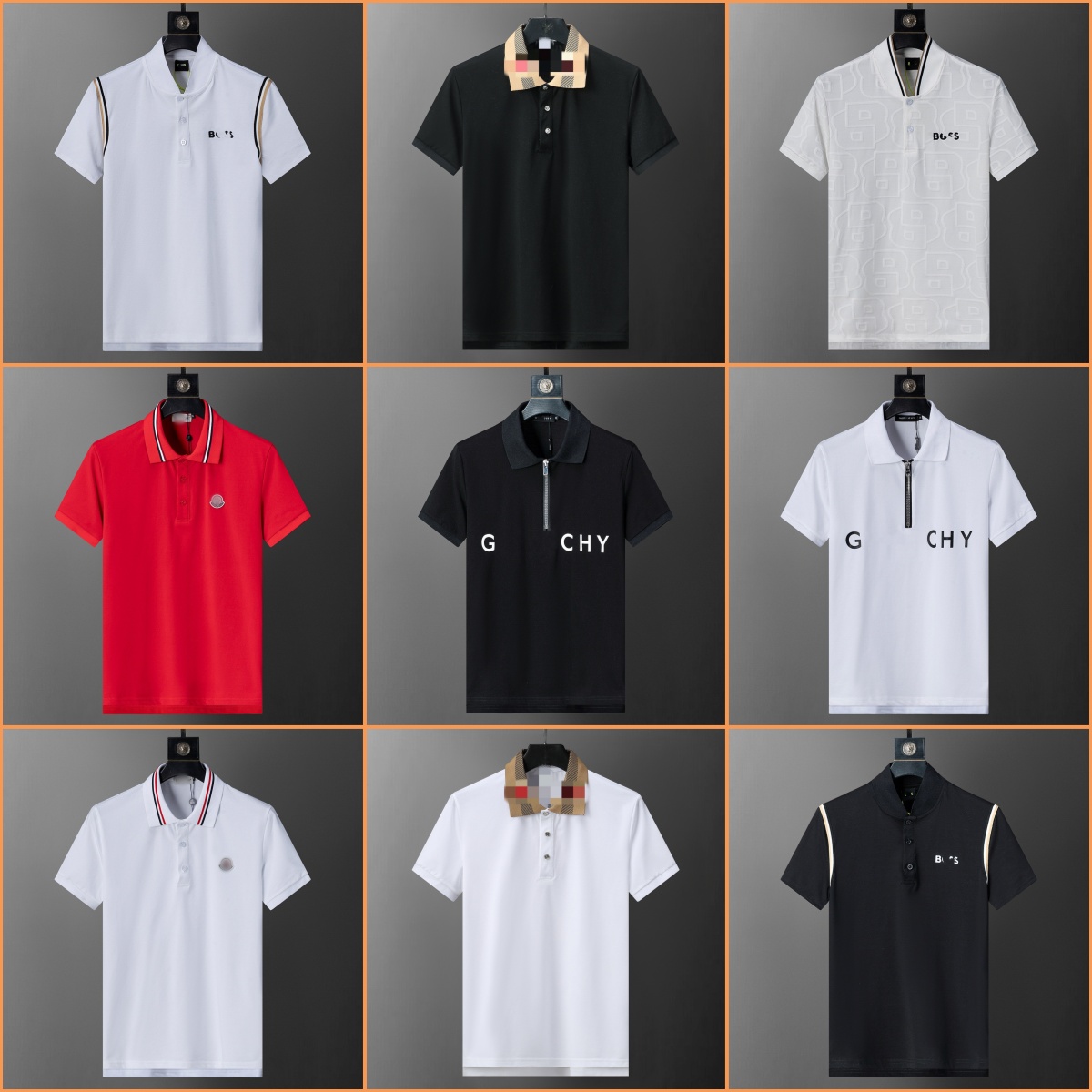 Mens Luxury Polo Shirt Fashion Printed Half Zipper T-shirt Designer Polo Shirt Collar Breathable Top Summer Business Shirt Asian size
