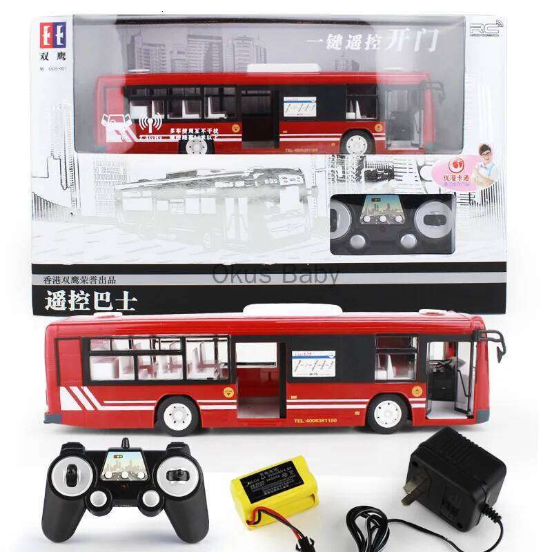 Double E 6Ch Rc for Boys Remote Control Bus Open Door with Sound Light Children Gifts 2.4G Electric Toys Car Model C260306