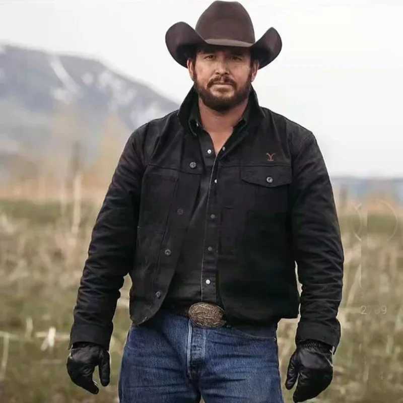 Black Cotton Jacket Mens Jean Jacket 5XL Cotton Denim Autumn Winter Jacket Male Jean Coats Men Cowboy Jackets M260309