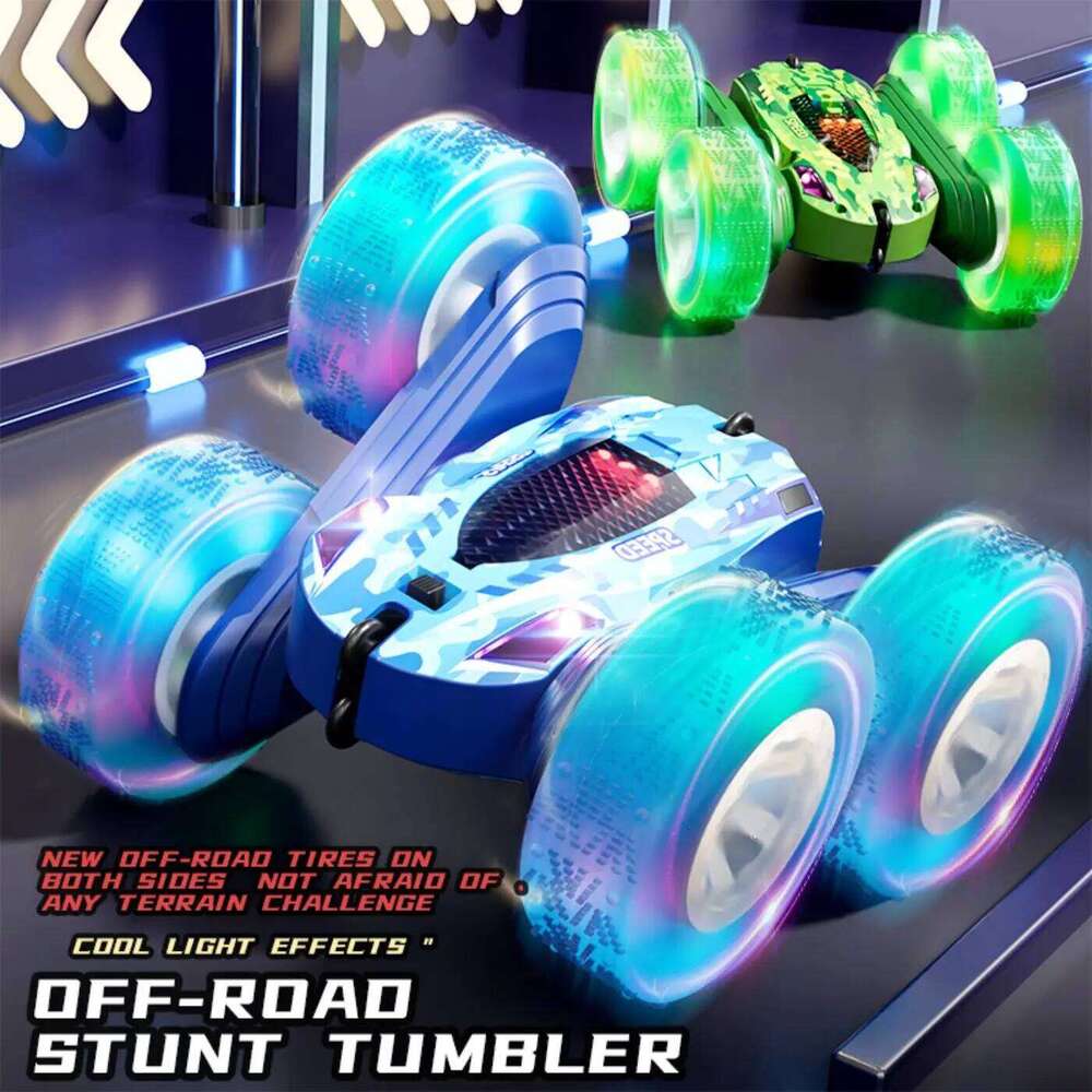 2.4G RC Stunt Double Sided Flip Remote Control Car 360 Rotation Off Road Rc Drift Children's Toys Cars For Girls Gift C260306
