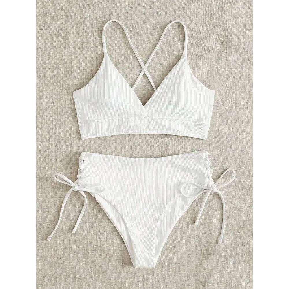 Sexy bandage high waist Brazilian Bikinis Sets Swimsuit Swimwear Swimming Suit for Women 2023 New Bikini Mujer Biquinis XJ260206