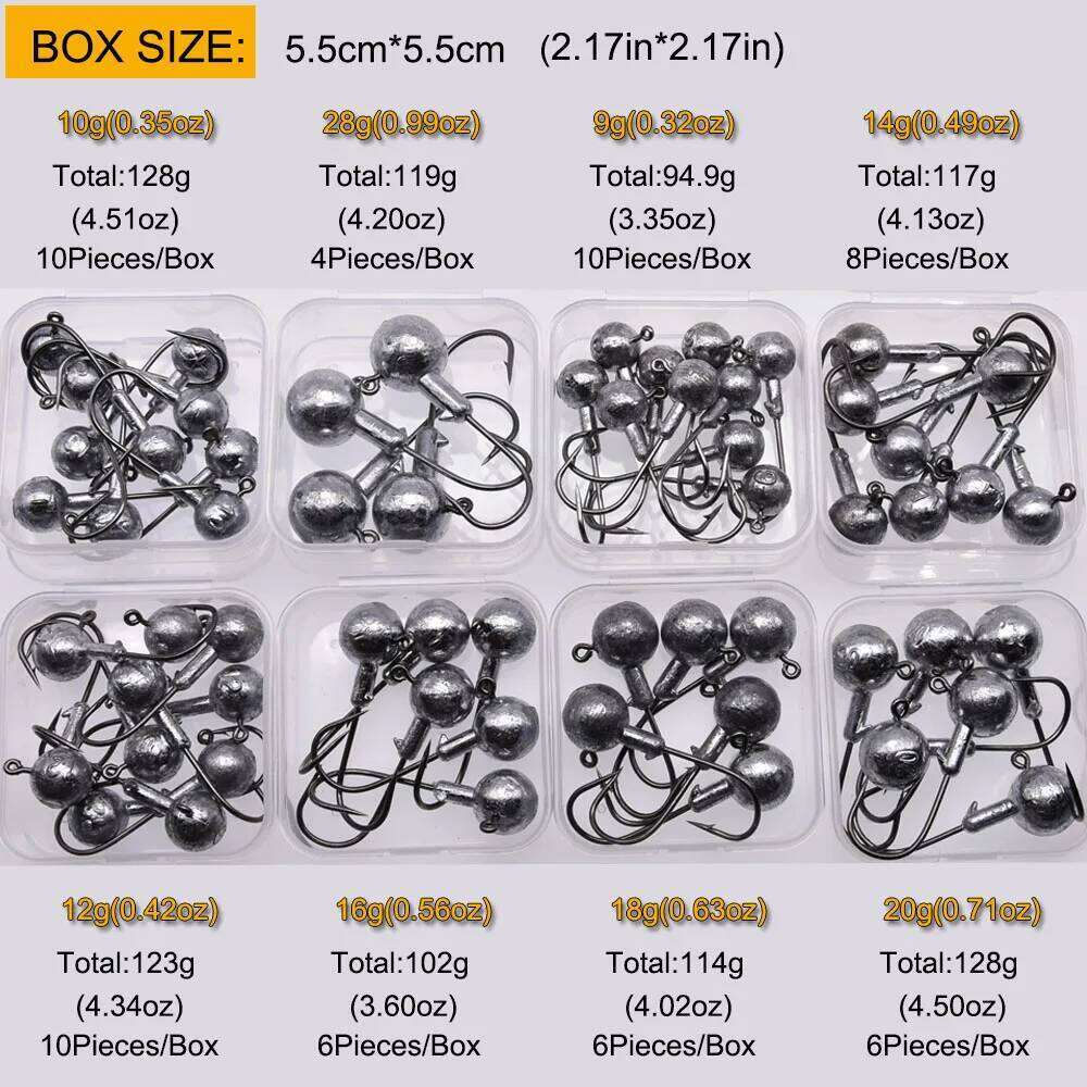 MrLurion1g 2g 3g 4g 6g 10g 25g 1Box jigging head hooks , all kinds of fishhooks,high quality fishing tackle for softbait S260305