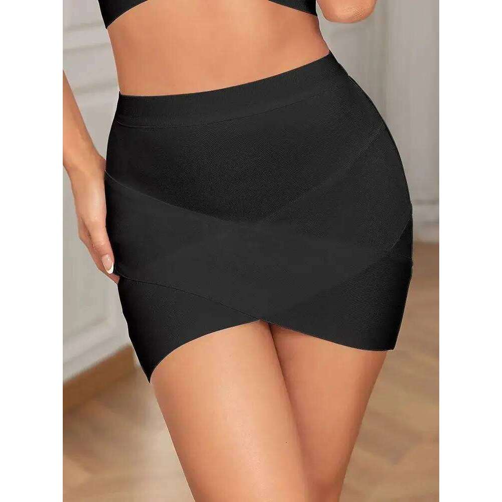 BEAUKEY Sexy Women Mini Short Elastic Slim Bandage Pencil Bodycon Blue Red Yellow Black Night Club Party Skirt XJ260309