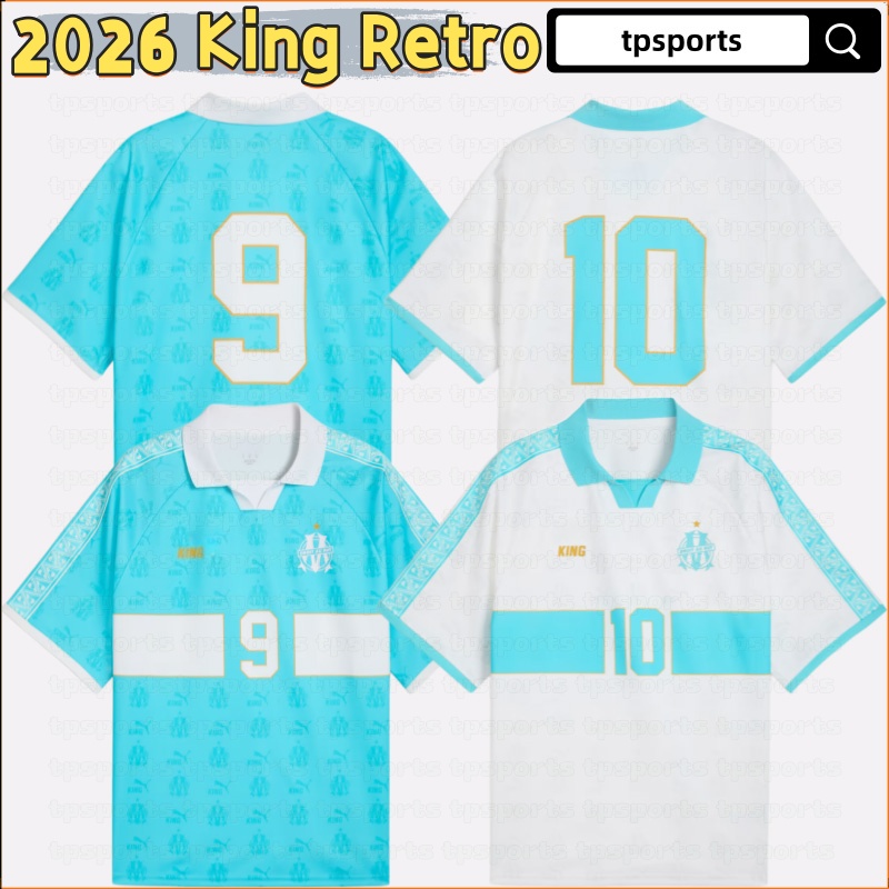 26 27 marseille King Retro jersey soccer GREENWOOD HOJBJERG HARIT GOUIRI ROWE OM football shirt BALERDI KONDOGBIA RABIOT RONGIER uniform home away 3rd marseille