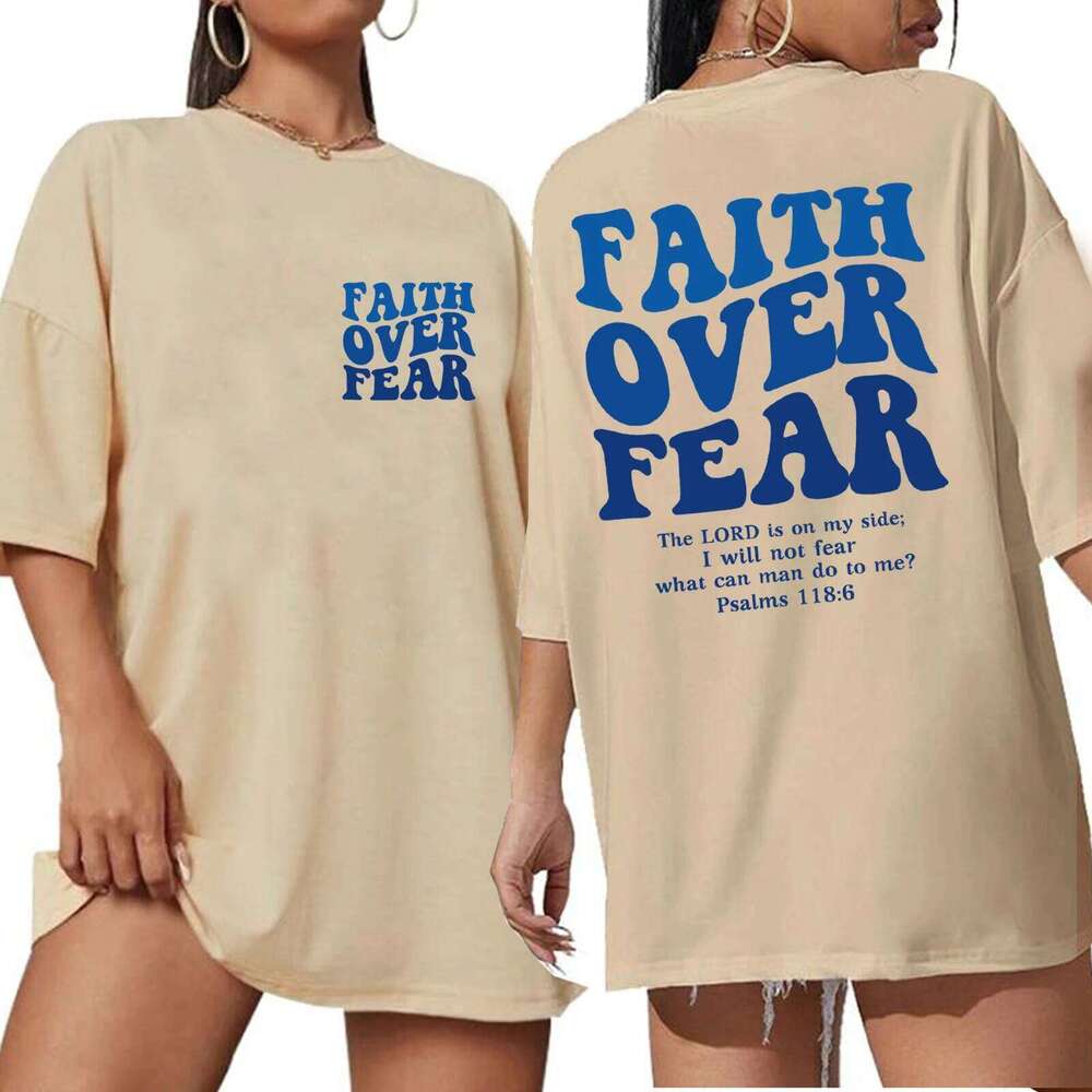 Faith Over Fear Shirt 2025 Christian Oversized Shirts Religious Bible Verse Long Sleeve Jesus T-Shirt body my choice XJ260306