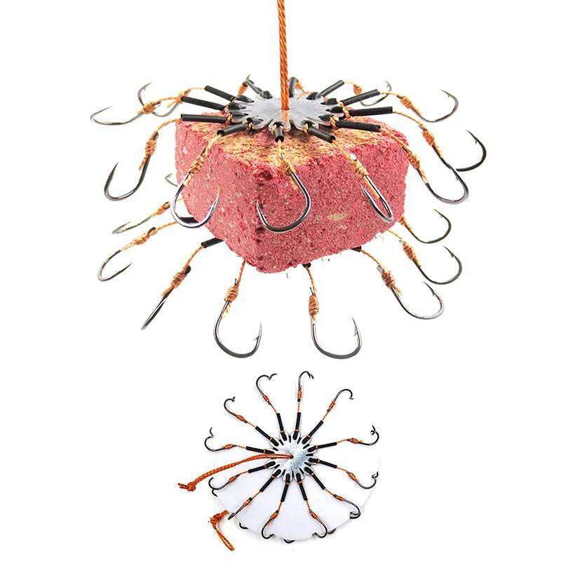 2Pcs/lot Fishing Flap Explosion String Hook Prevent Winding Line with Hose 12 Carbon Steel Hooks Carp Fishhook S260305