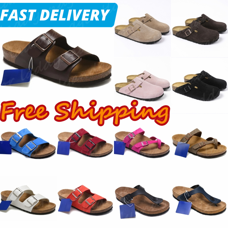 Free Shipping Designer Fur Slides for Men Women Boston Style Clogs Scuffs Sandals Mules Flat Leather Suede Sliders Comfort Outdoor Bostonclogs
