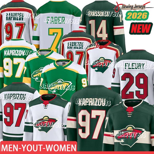 Minnesota city Wilds Jersey #43 Hughes 97Kirill Kaprizov 12Matt Boldy 7Brock Faber 36Mats Zuccarello Hockey Jerseys 2026